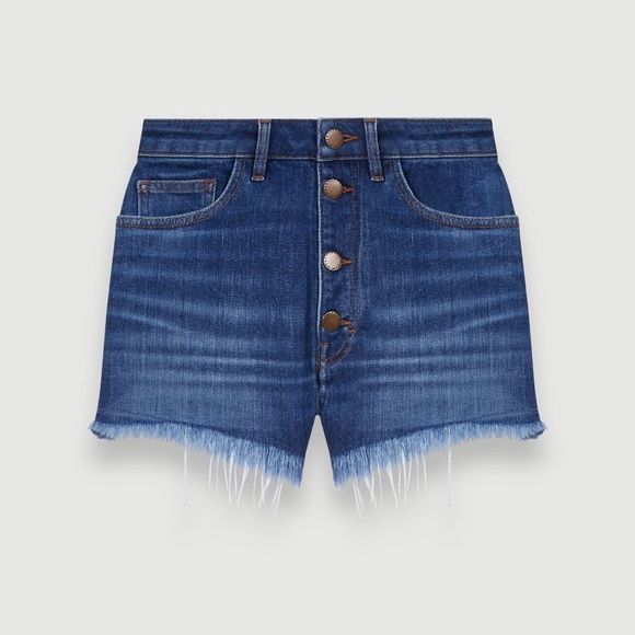 Maje Fringed Denim Shorts Size 34 MSRP $190 - Picture 5 of 8